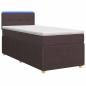 Preview: Boxspringbett mit Matratze Dunkelbraun 90 x 200 cm Stoff