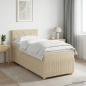 Preview: ARDEBO.de - Boxspringbett mit Matratze Creme 100 x 200 cm Stoff