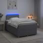 Preview: Boxspringbett mit Matratze Hellgrau 120 x 190 cm Stoff
