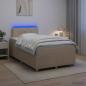 Preview: ARDEBO.de - Boxspringbett mit Matratze Creme 120 x 190 cm Stoff