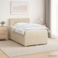 Preview: ARDEBO.de - Boxspringbett mit Matratze Creme 120 x 200 cm Stoff