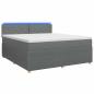 Preview: Boxspringbett mit Matratze Dunkelgrau 140 x 190 cm Stoff
