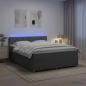 Preview: Boxspringbett mit Matratze Dunkelgrau 140 x 190 cm Stoff