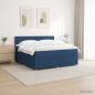 Preview: Boxspringbett mit Matratze mit Kopfteil Blau 160 x 200 cm Stoff