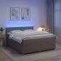 Preview: ARDEBO.de - Boxspringbett mit Matratze Taupe 180 x 200 cm Stoff