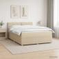 Preview: ARDEBO.de - Boxspringbett mit Matratze Creme 180 x 200 cm Stoff