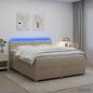 Preview: Boxspringbett mit Matratze Creme 180 x 200 cm Stoff