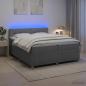 Preview: ARDEBO.de - Boxspringbett mit Matratze Hellgrau 200 x 200 cm Stoff