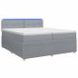 Preview: Boxspringbett mit Matratze Hellgrau 200 x 200 cm Stoff