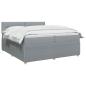 Preview: Boxspringbett mit Matratze Hellgrau 200 x 200 cm Stoff