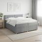 Preview: Boxspringbett mit Matratze Hellgrau 200 x 200 cm Stoff