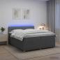 Preview: ARDEBO.de - Boxspringbett mit Matratze Dunkelgrau 200 x 200 cm Stoff