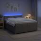 Preview: ARDEBO.de - Boxspringbett mit Matratze Taupe 200 x 200 cm Stoff