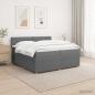 Preview: ARDEBO.de - Boxspringbett mit Matratze Dunkelgrau 200 x 200 cm Stoff
