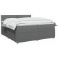 Preview: Boxspringbett mit Matratze Dunkelgrau 200 x 200 cm Stoff