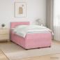 Preview: ARDEBO.de - Boxspringbett mit Matratze mit Kopfteil Rosa 120 x 190 cm Samt