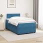 Preview: ARDEBO.de - Boxspringbett mit Matratze mit Kopfteil Blau 120 x 190 cm Samt