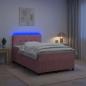 Preview: Boxspringbett mit Matratze mit Kopfteil Rosa 120 x 200 cm Samt