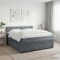 Preview: ARDEBO.de - Boxspringbett mit Matratze Dunkelgrau 140 x 190 cm Samt