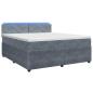 Preview: Boxspringbett mit Matratze Dunkelgrau 140 x 190 cm Samt