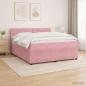 Preview: ARDEBO.de - Boxspringbett mit Matratze mit Kopfteil Rosa 160 x 200 cm Samt