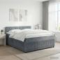 Preview: Boxspringbett mit Matratze Dunkelgrau 180 x 200 cm Samt