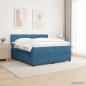 Preview: Boxspringbett mit Matratze mit Kopfteil Blau 200 x 200 cm Samt