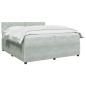 Preview: Boxspringbett mit Matratze Hellgrau 200 x 200 cm Samt