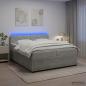 Preview: Boxspringbett mit Matratze Hellgrau 200 x 200 cm Samt