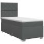 Preview: Boxspringbett mit Matratze Dunkelgrau 90 x 200 cm Stoff