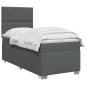 Preview: Boxspringbett mit Matratze Dunkelgrau 90 x 200 cm Stoff