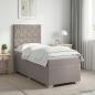 Preview: ARDEBO.de - Boxspringbett mit Matratze mit Kopfteil Taupe 90 x 200 cm Stoff