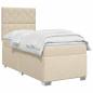 Preview: Boxspringbett mit Matratze Creme 100 x 200 cm Stoff
