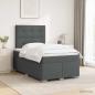 Preview: ARDEBO.de - Boxspringbett mit Matratze Dunkelgrau 120 x 190 cm Stoff