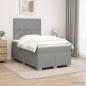 Preview: ARDEBO.de - Boxspringbett mit Matratze Hellgrau 120 x 190 cm Stoff