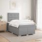 Preview: ARDEBO.de - Boxspringbett mit Matratze Hellgrau 120 x 200 cm Stoff