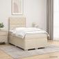 Preview: ARDEBO.de - Boxspringbett mit Matratze Creme 120 x 200 cm Stoff