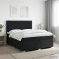 Preview: ARDEBO.de - Boxspringbett mit Matratze Schwarz 160 x 200 cm Stoff