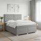 Preview: ARDEBO.de - Boxspringbett mit Matratze Hellgrau 160 x 200 cm Stoff