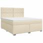 Preview: Boxspringbett mit Matratze Creme 160 x 200 cm Stoff