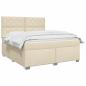 Preview: Boxspringbett mit Matratze Creme 160 x 200 cm Stoff