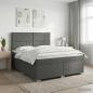 Preview: ARDEBO.de - Boxspringbett mit Matratze Dunkelgrau 180 x 200 cm Stoff