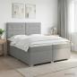 Preview: ARDEBO.de - Boxspringbett mit Matratze Hellgrau 200 x 200 cm Stoff