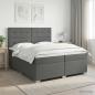 Preview: ARDEBO.de - Boxspringbett mit Matratze Dunkelgrau 200 x 200 cm Stoff