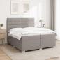 Preview: ARDEBO.de - Boxspringbett mit Matratze Taupe 200 x 200 cm Stoff