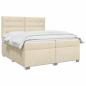 Preview: Boxspringbett mit Matratze Creme 200 x 200 cm Stoff