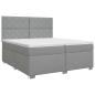 Preview: Boxspringbett mit Matratze Hellgrau 200 x 200 cm Stoff