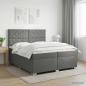 Preview: ARDEBO.de - Boxspringbett mit Matratze Dunkelgrau 200 x 200 cm Stoff