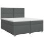 Preview: Boxspringbett mit Matratze Dunkelgrau 200 x 200 cm Stoff