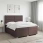 Preview: ARDEBO.de - Boxspringbett mit Matratze Dunkelbraun 200 x 200 cm Stoff